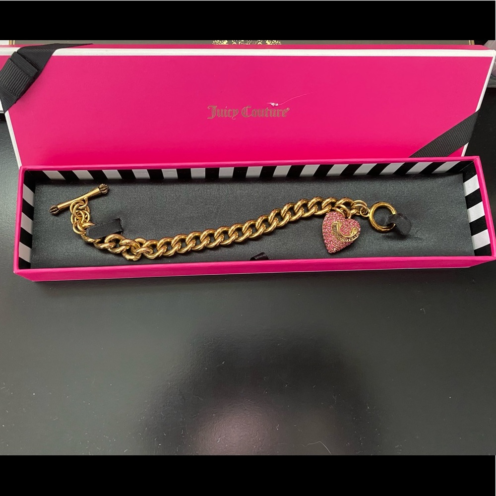 Gold with pink crystal Juicy Couture Bracelet